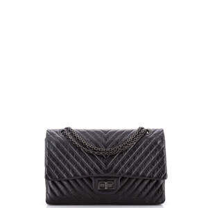 Chanel 227 So Black Reissue 2.55 Flap Bag Chevron Aged Calfskin